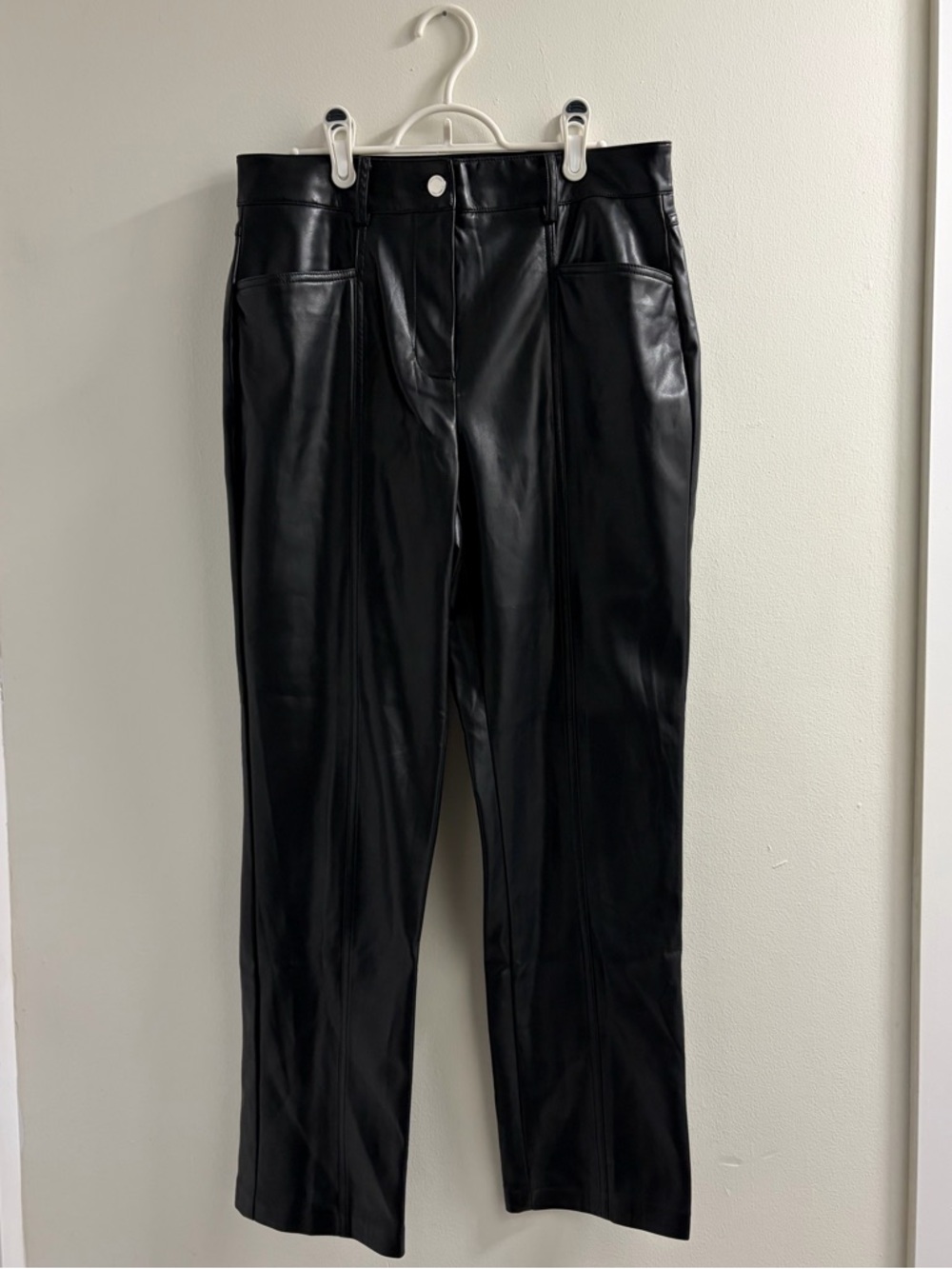 Calvin Klein Black Faux Leather Pants